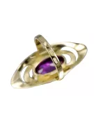 14 Karat Gelbgold Amethyst Ring Vintage Schmuck vrc189y