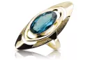 Ring Vintage style Aquamarine 14K Yellow gold vrc189y