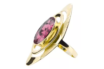 14 كارت من الذهب الأصفر الروبين خاتم فينتاج vrc189y