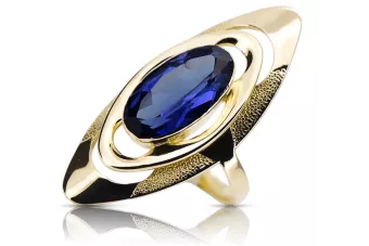 Saphir 14 Karat Gelbgold Ring Vintage vrc189y