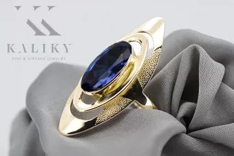 Safir Aur galben 14K Inel Vintage Craft  vrc189y