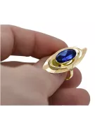 14k žlté zlato Safír  Vintage Jewlery vrc189y