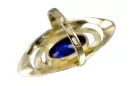 Sapphire 14K Yellow gold Ring Vintage style vrc189y