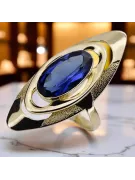 Sapphire 14K Yellow gold Ring Vintage style vrc189y
