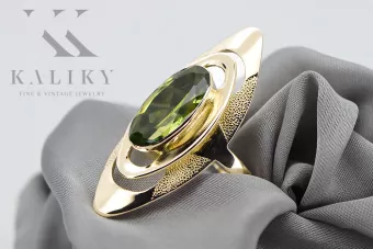 Anillo Peridoto amarillo Oro amarillo de 14 quilates Estilo vintage vrc189y