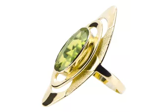 Anillo Peridoto amarillo Oro amarillo de 14 quilates Estilo vintage vrc189y