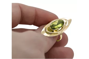 Кольцо Желтый перидот 14-кв Желтое золото Винтаж vrc189y