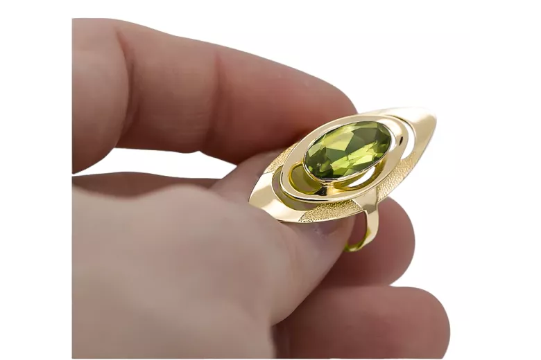 Inel Stil Vintage Peridot galben Aur galben 14K vrc189y