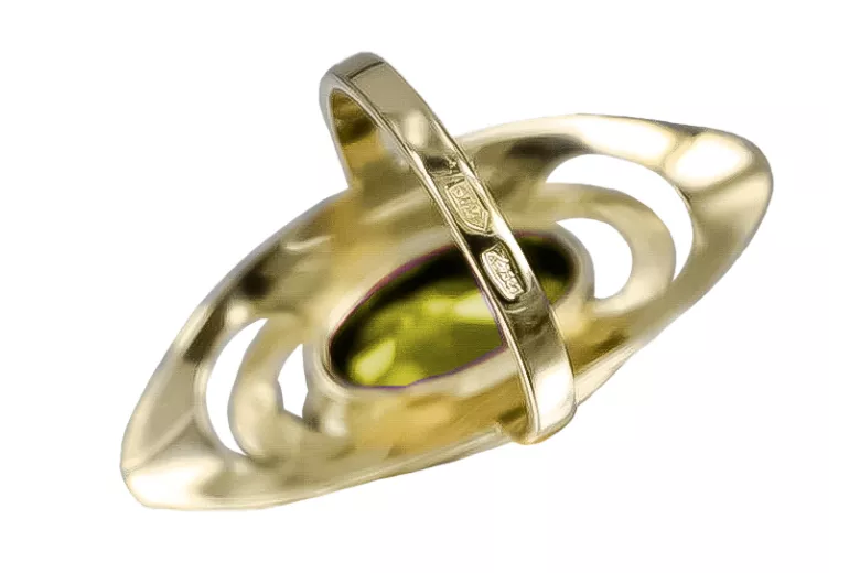 Inel Stil Vintage Peridot galben Aur galben 14K vrc189y