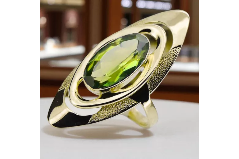 Žlutý peridot 14k žluté zlato Vintage craft vrc189y