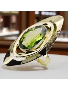 Péridot jaune Or jaune 14 carats Anneau Artisanat vintage vrc189y