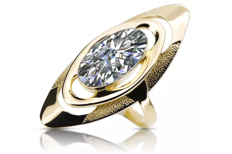 Vintage style Zirkonium 14k žluté zlato vrc189y