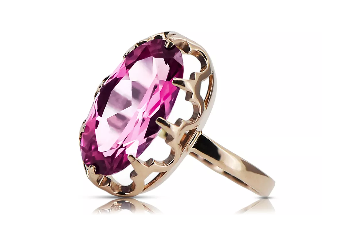 Améthyste Or rose 14 carats vintage d'origine Anneau Vintage vrc253r
