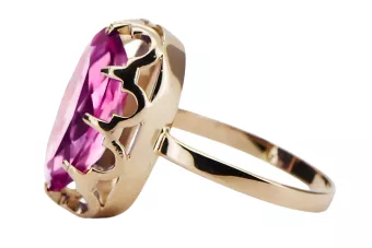 Vintage craft Ring Amethyst Original Vintage 14K Rose Gold vrc253r