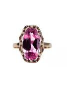 Vintage Anillo Amatista Oro rosa antiguo original de 14k vrc253r