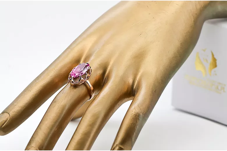 Originales Vintage-Roségold aus 14 Karat Amethyst Ring Vintage Schmuck vrc253r