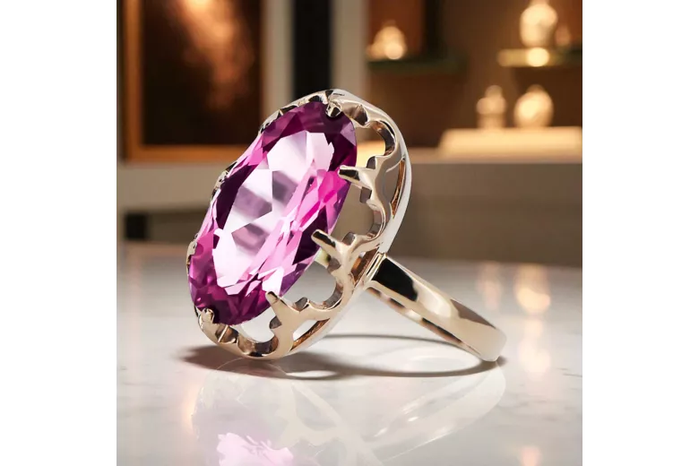 Originales Vintage-Roségold aus 14 Karat Amethyst Ring Vintage Schmuck vrc253r