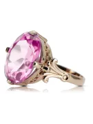 Estilo vintage Anillo Amatista Oro rosa antiguo original de 14k vrc369r