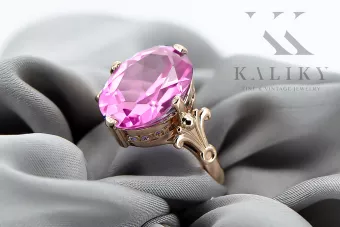 Аметист Оригинальное винтажное розовое золото 14 карат Кольцо Винтаж изделия vrc369r