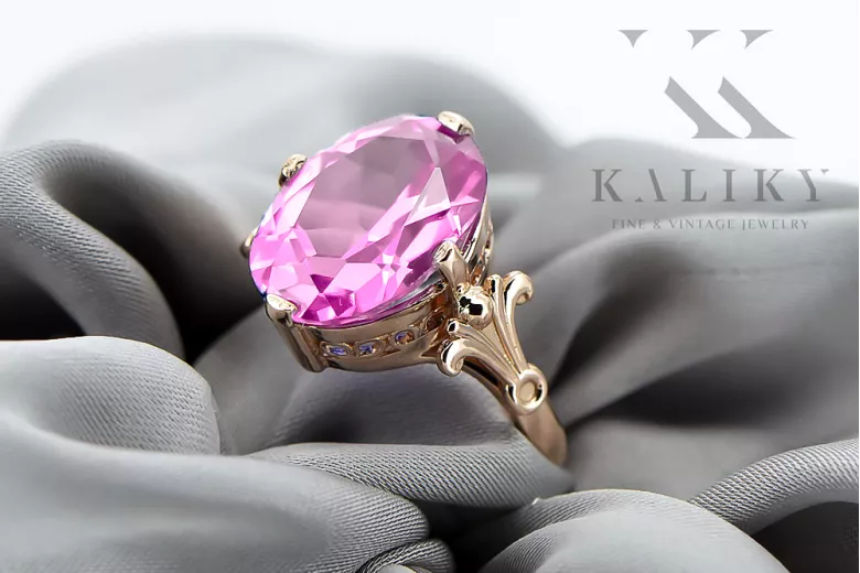 Ametisto žiedas Originalus 14k rožinio aukso vintage daiktas Vintage papuošalai vrc369r