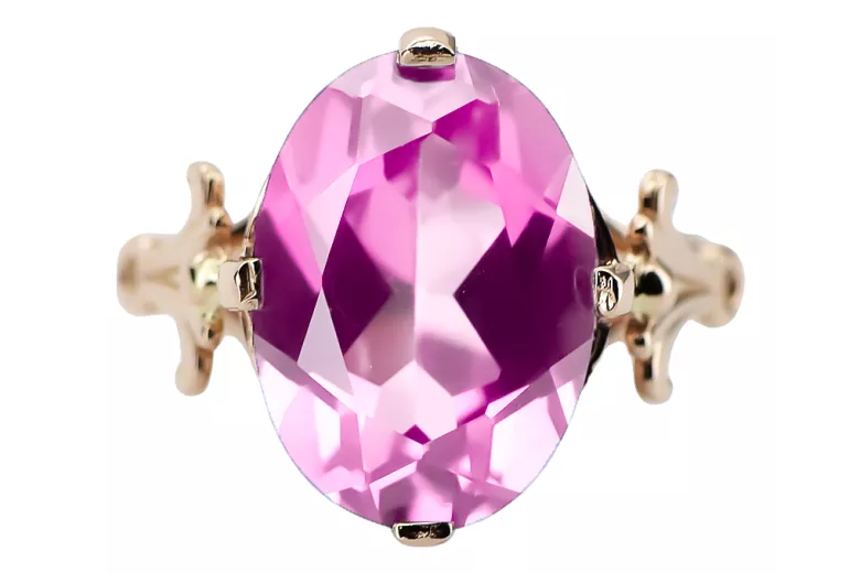 Ring Vintage Stil Amethyst Originales Vintage-Roségold aus 14 Karat vrc369r
