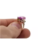 Estilo vintage Anillo Amatista Oro rosa antiguo original de 14k vrc369r