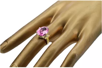 Vintage Handwerk Ring Amethyst 14 Karat Gelbgold vrc369y