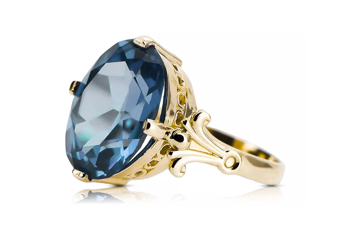 Ring Aquamarin 14 Karat Gelbgold Vintage Schmuck vrc369y