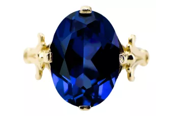 Ring Vintage style Sapphire 14K Yellow gold vrc369y