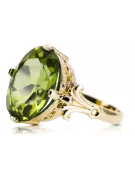 Ring Vintage craft Yellow Peridot 14K Yellow gold vrc369y