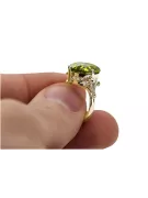 Vintage Stil Ring Gelber Peridot 14 Karat Gelbgold vrc369y