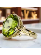 Artesanía vintage Anillo Peridoto amarillo Oro amarillo de 14 quilates vrc369y