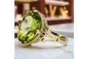 Aur galben 14K Peridot galben Inel Vintage Craft  vrc369y