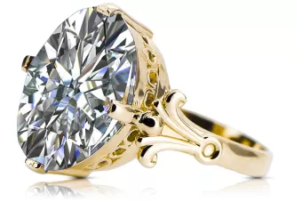 Каблучка Циркон 14K Жовте золото Вінтаж прикраси vrc369y