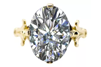 Or jaune 14 carats Zircon Anneau Style vintage vrc369y