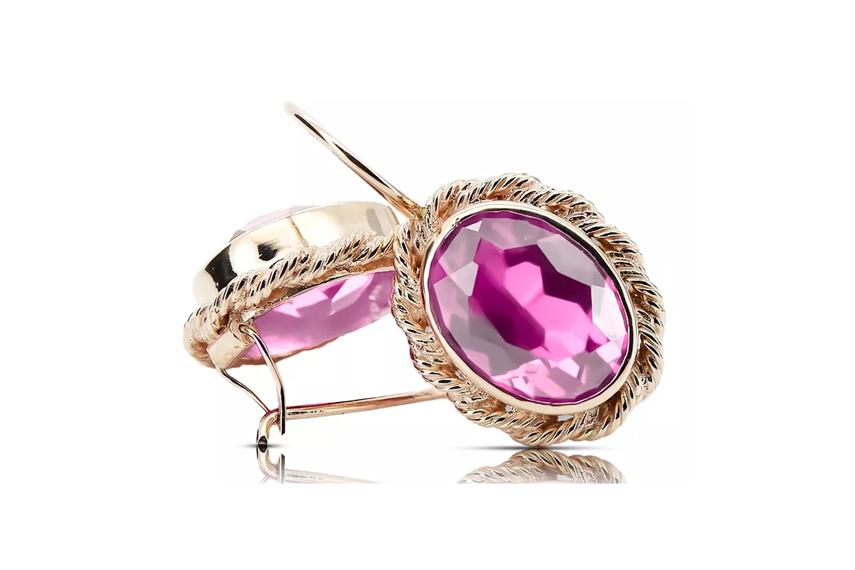 Amethyst Original 14K Rose Gold Ohrringe Vintage Jewlery vec007r