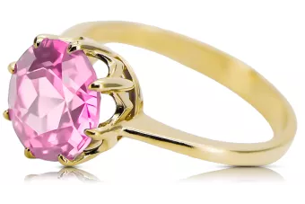 Or jaune 14 carats Améthyste Anneau Artisanat vintage vrc157y