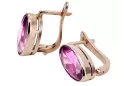 Rose Pink 14K 585 Cercei de aur ametist VEC001 Stil de epocă sovietică rusă