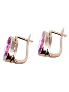 Rose Pink 14k 585 Pendientes de amatista de oro VEC001 RUSO SOVIET VINTY STYLE