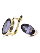 Des boucles d'oreilles Vintage Alexandrite Or jaune 14 carats vec001y