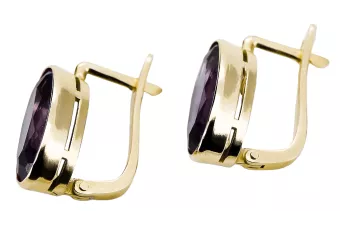 Pendientes Alejandrita Oro amarillo de 14 quilates Vintage vec001y