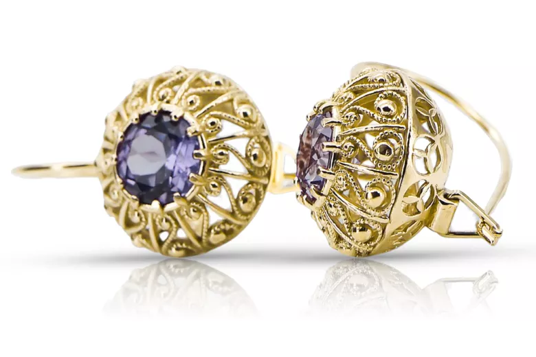 Vintage craft Alexandrit 14k žluté zlato vec002y