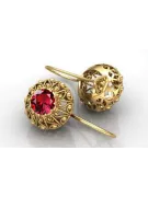 Rubín 14k žluté zlato  Vintage style vec002y
