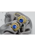 Earrings Vintage Jewlery Sapphire 14K Yellow gold vec002y