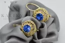 Earrings Vintage Jewlery Sapphire 14K Yellow gold vec002y