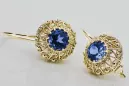Earrings Vintage Jewlery Sapphire 14K Yellow gold vec002y