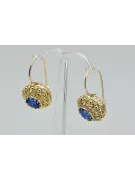 Saphir Or jaune 14 carats Des boucles d'oreilles Artisanat vintage vec002y