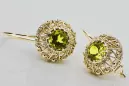 Yellow Peridot 14K Yellow gold Earrings Vintage craft vec002y