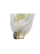 Κίτρινο 14k 585 χρυσό σκουλαρίκια alexandrite vec003y vintage ρωσική σοβιετική στυλ μεγάλες έγχρωμες πέτρες