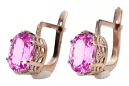 Pendientes de amatista de oro rosa rosa 14k 585 vec003 Vintage